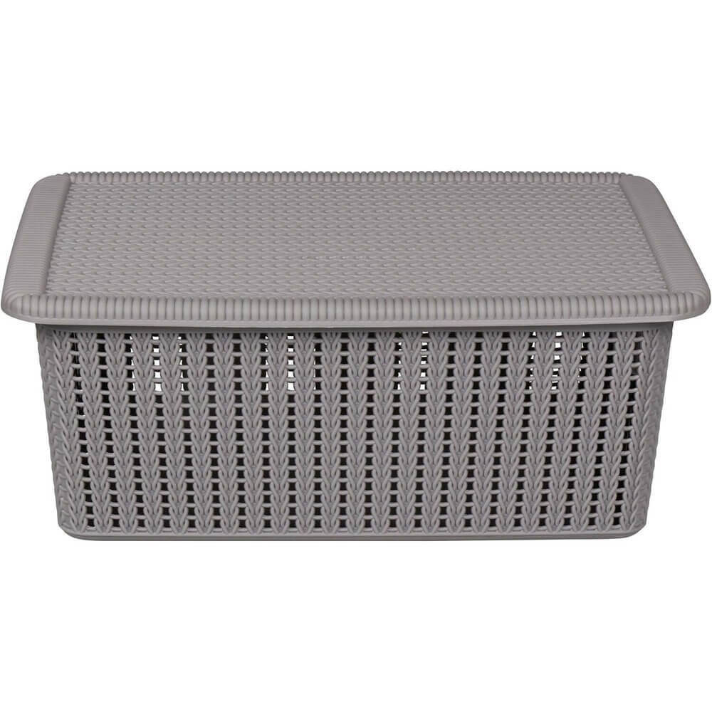 12L Knitted Storage Box Grey - Image 2