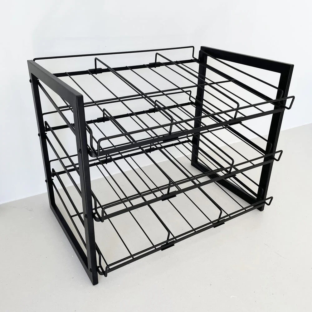 3 Tier Heavy Duty Adjustable Can Rack Matte Black - Image 2