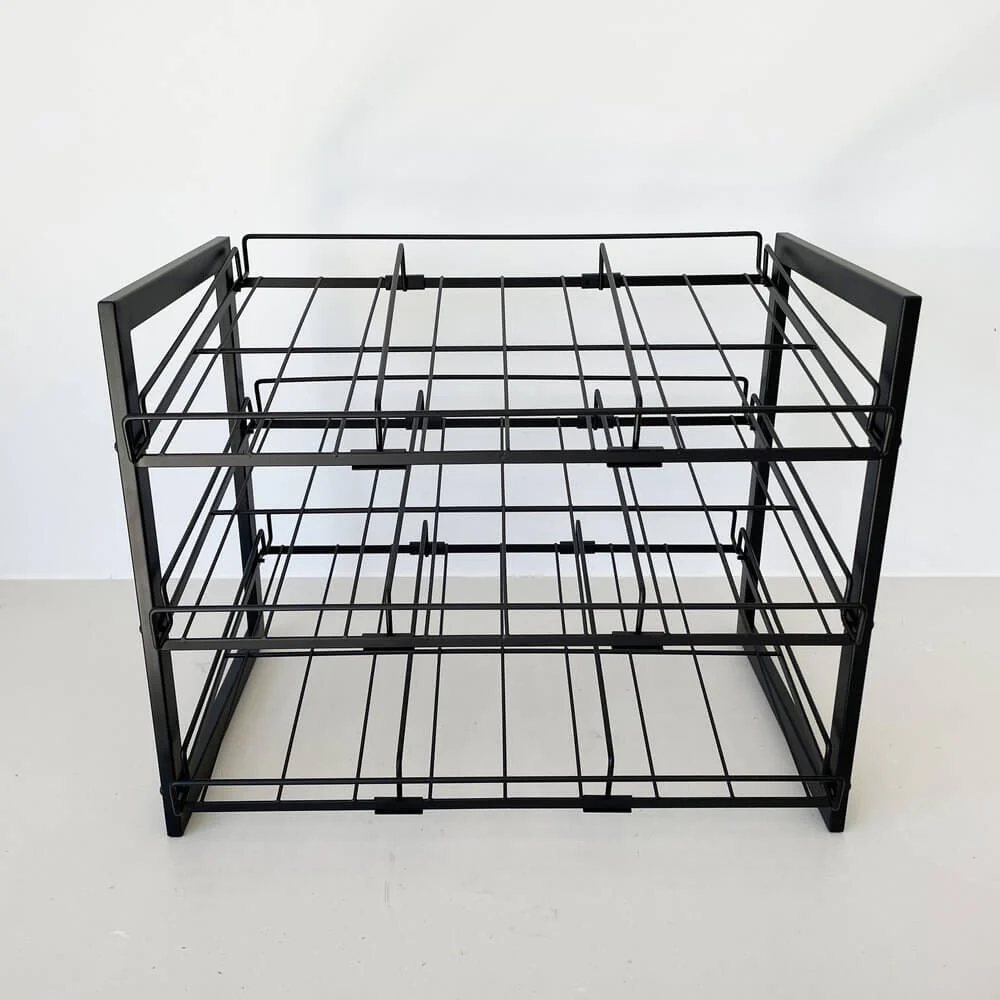 3 Tier Heavy Duty Adjustable Can Rack Matte Black - Image 3