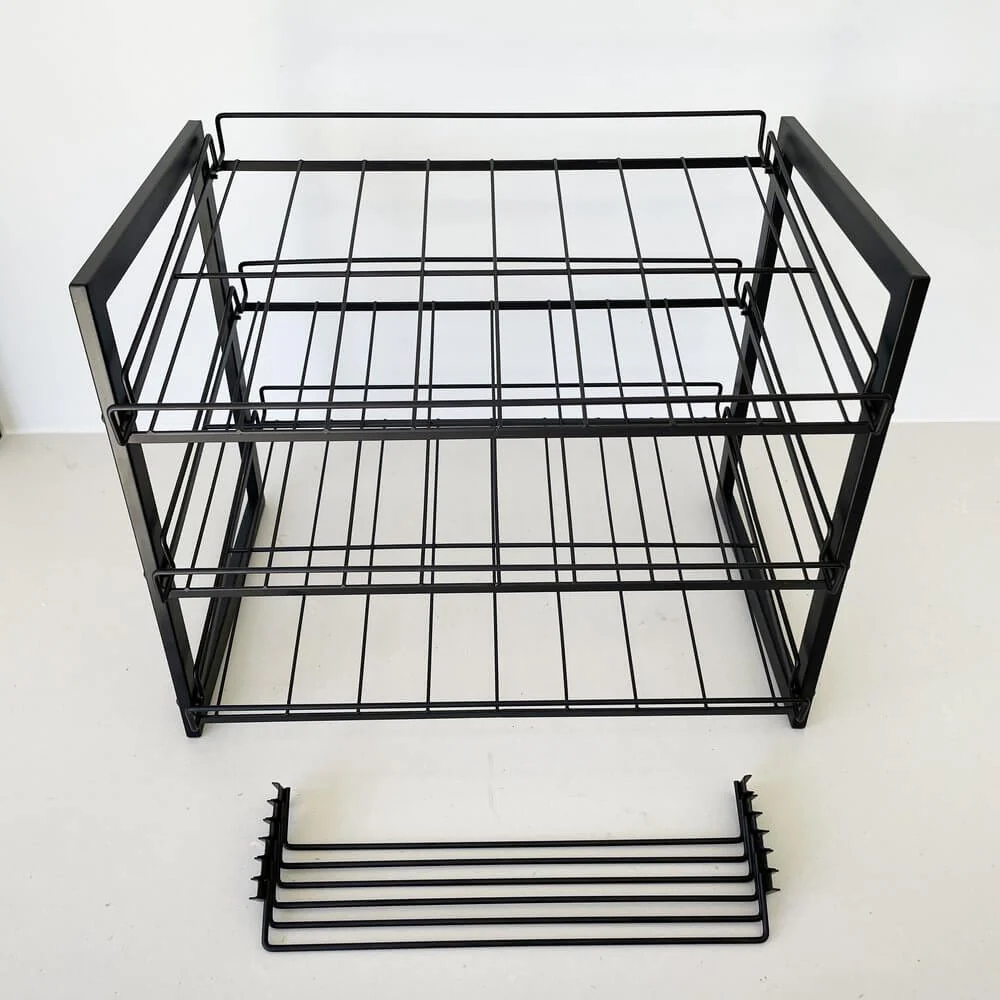 3 Tier Heavy Duty Adjustable Can Rack Matte Black - Image 5