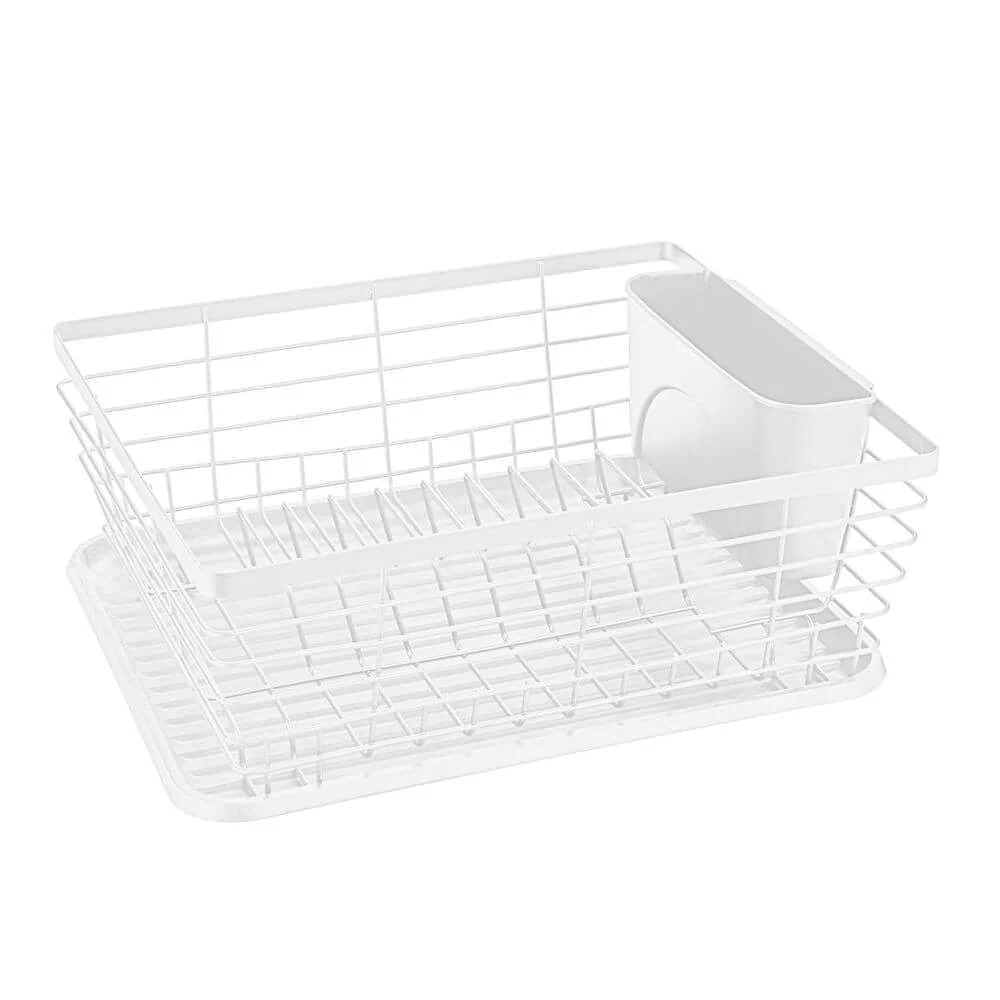Cira Tall Dish Rack with Draining Board White - Image 6