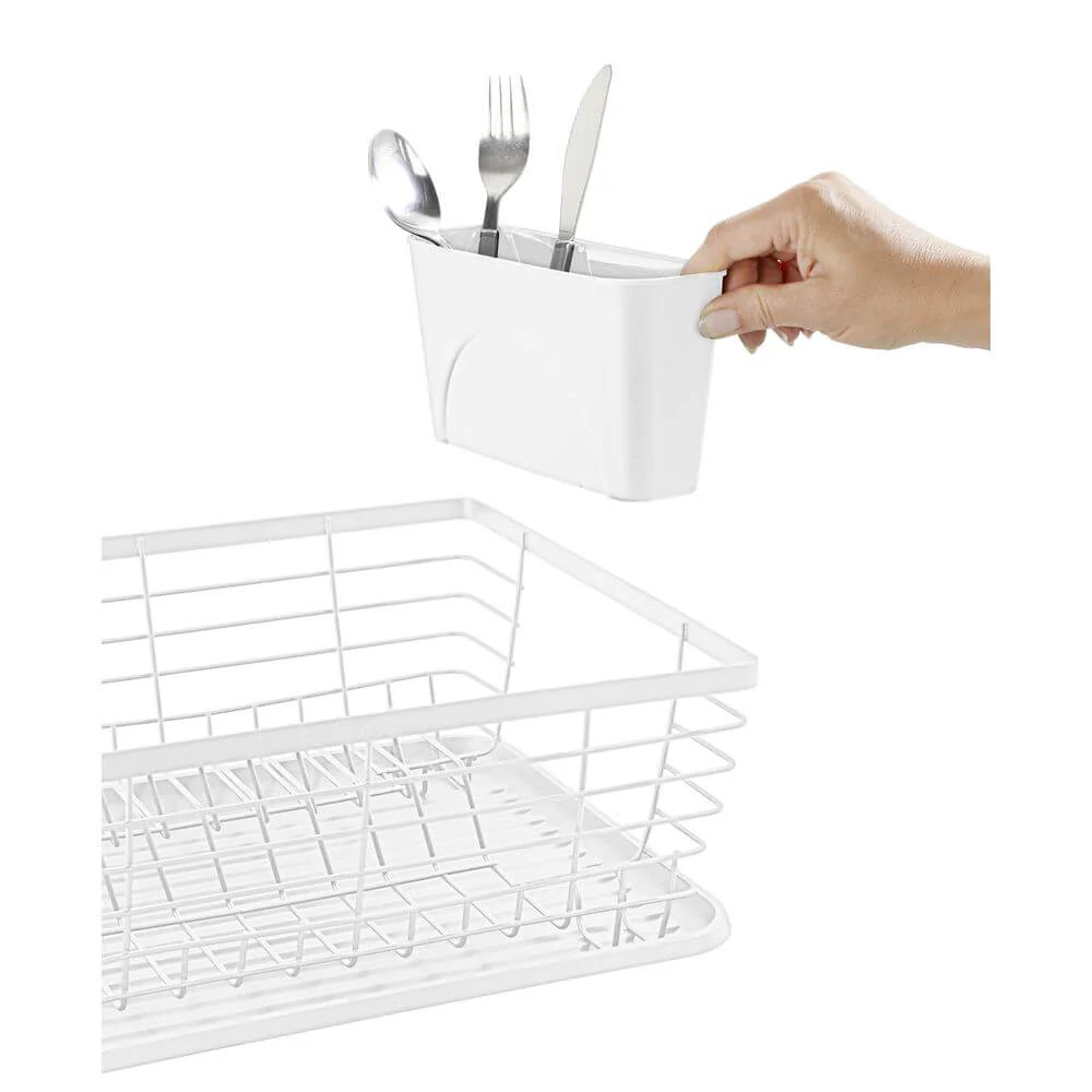 Cira Tall Dish Rack with Draining Board White - Image 9