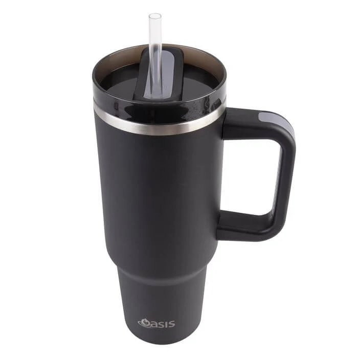 Commuter 1.2L Insulated Tumbler with Straw Black - Image 2
