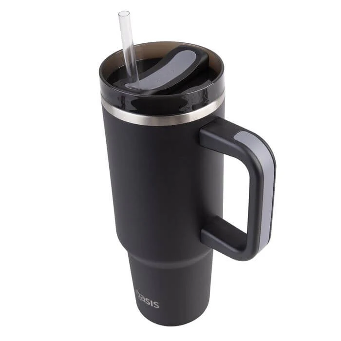 Commuter 1.2L Insulated Tumbler with Straw Black - Image 3