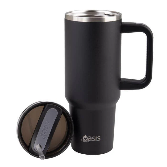 Commuter 1.2L Insulated Tumbler with Straw Black - Image 4