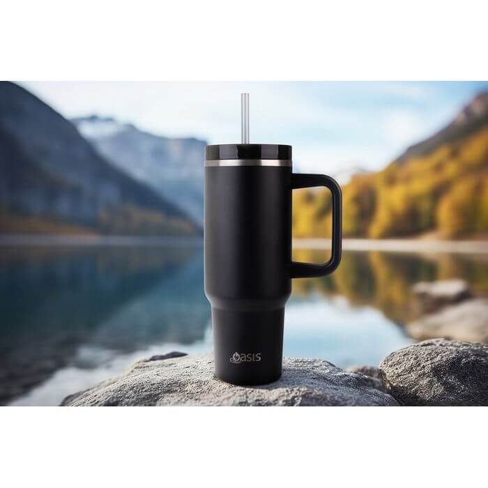 Commuter 1.2L Insulated Tumbler with Straw Black - Image 6