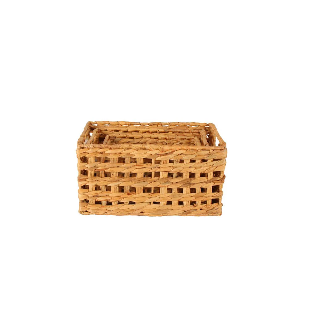 Cressida Small Rectangular Water Hyacinth Storage Basket - Image 2