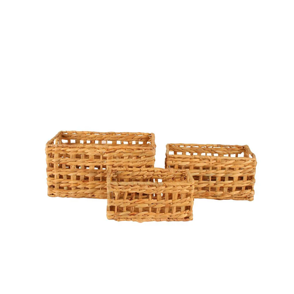 Cressida Small Rectangular Water Hyacinth Storage Basket - Image 3