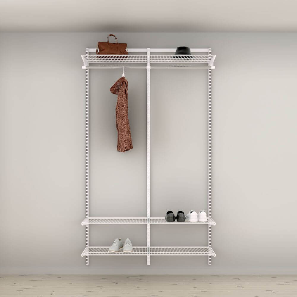 Elfa Basic 3 Tier Wardrobe Storage Solution W: 120 White
