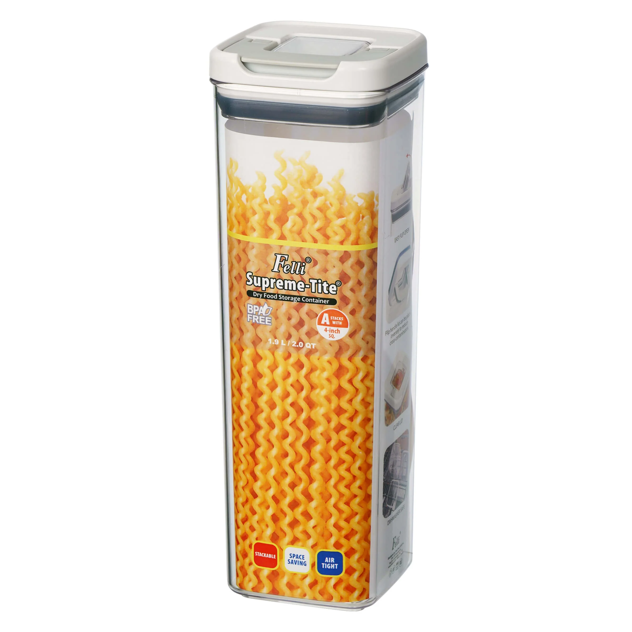 Felli Supreme Tite Square 1.9L Pantry Container - Image 2