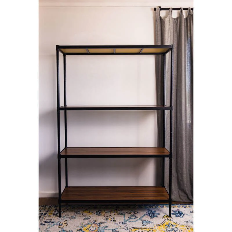 Onyx 4 Tier 120cm Wide Freestanding Shelving Unit Tall Black - Image 3