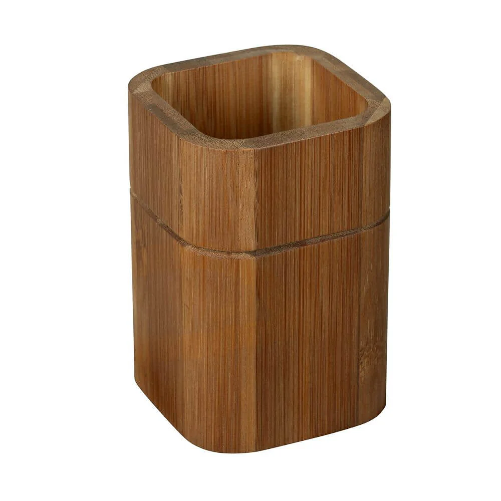 Serro Toothbrush Holder Bamboo and Black - Image 2
