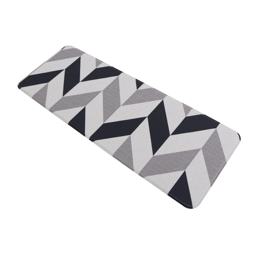 Soft Padded Kitchen Floor Mat Herringbone Navy - Image 5