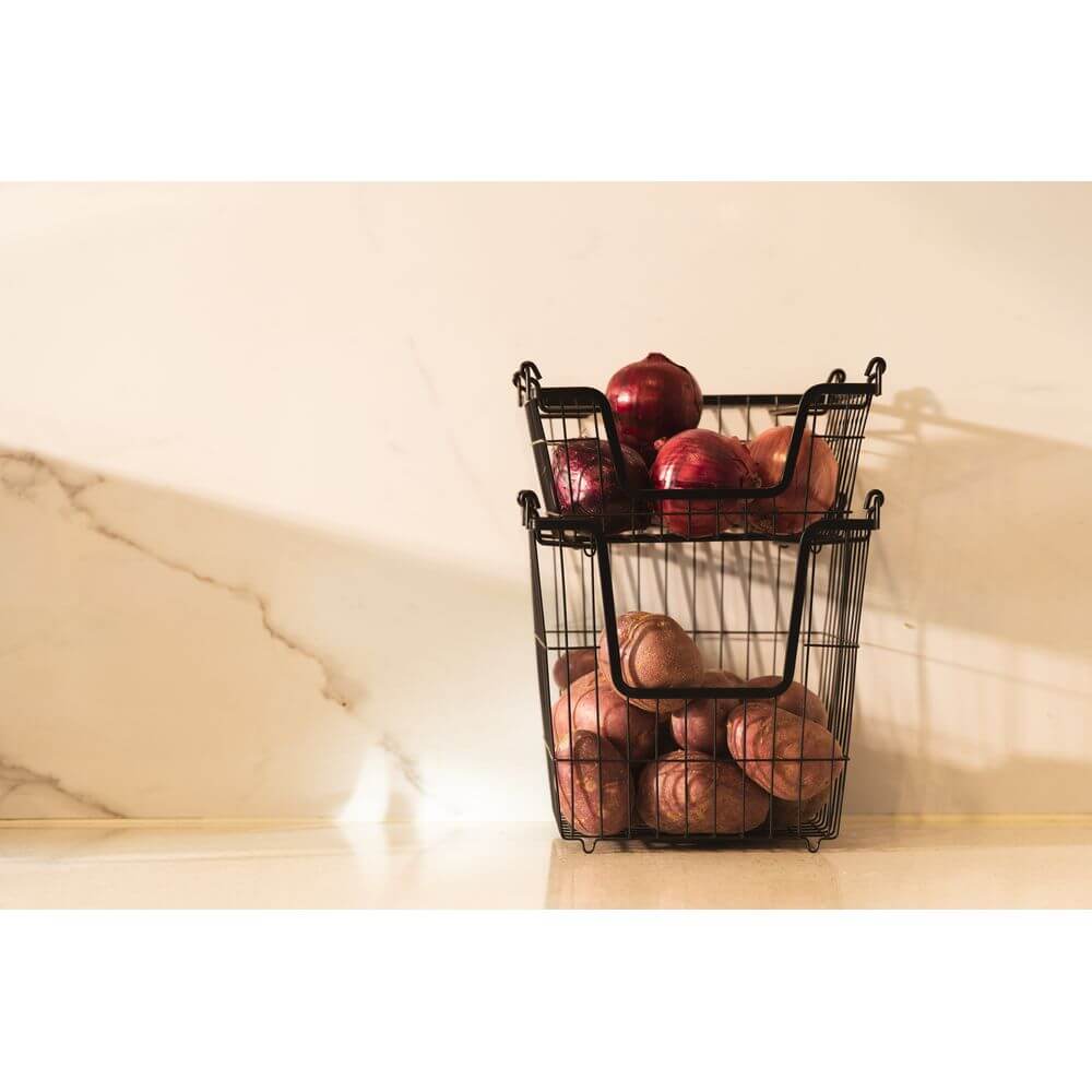 Stackable Black Wire Basket Large - Image 6