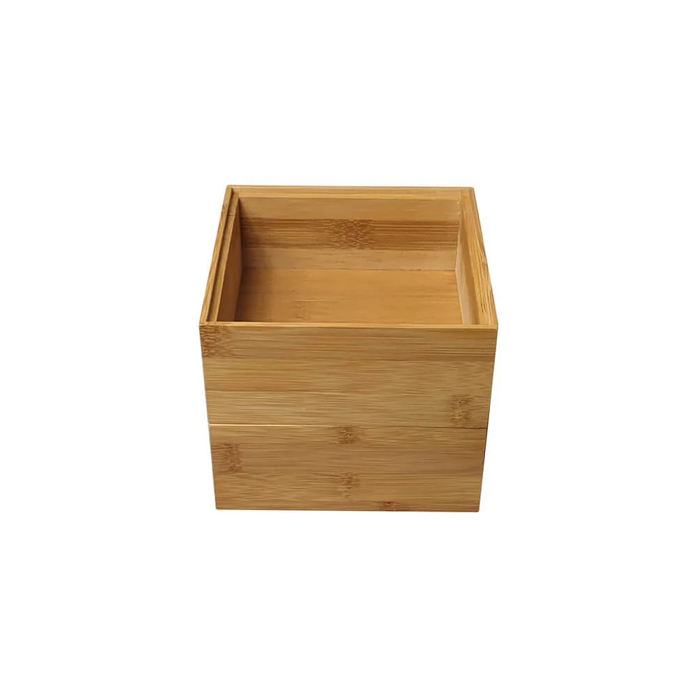 Stackable Square Bamboo Storage Box - Image 3